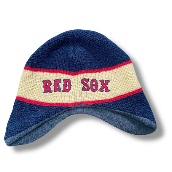 Boston Red Sox Fan Favorite Fleece Lined Knit Beanie Cap Hat MLB Blue OS Gift - Picture 3 of 10